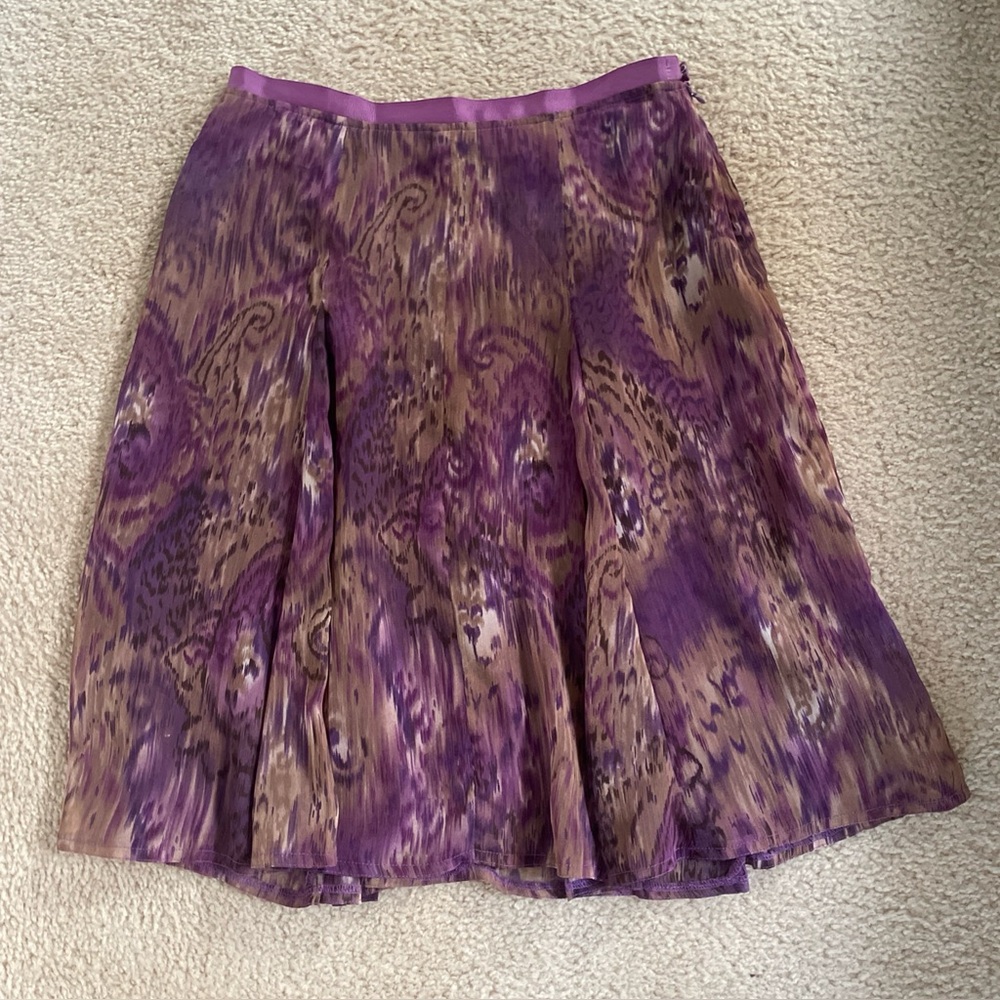 Worthington Purple and Tan A-Line Skirt